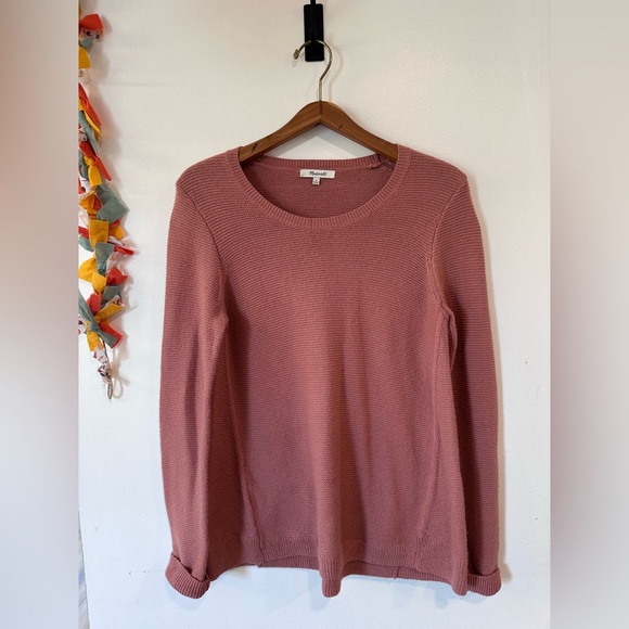 Madewell Sweaters - Madewell Riverside Textured Waffle Knit Sweater Mauve Pink Women's Size Medium